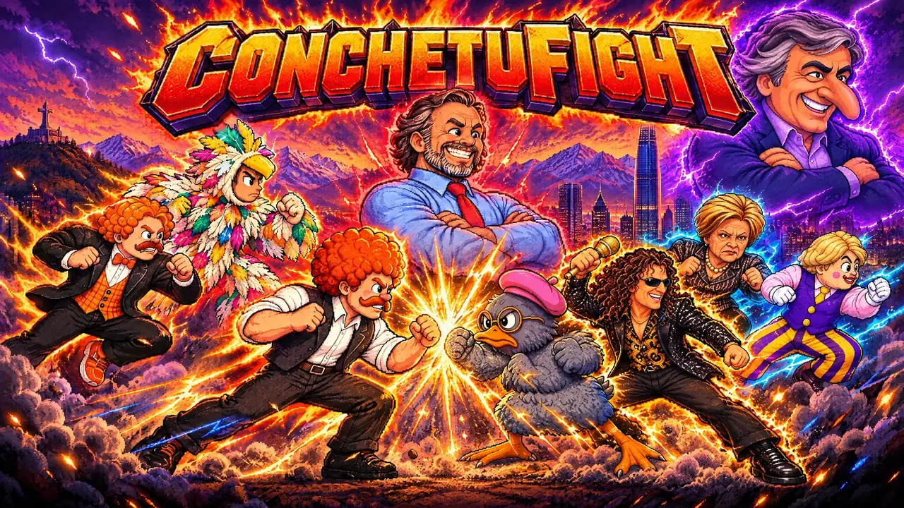 Portada de ConchetuFight con todos los luchadores listos para pelear