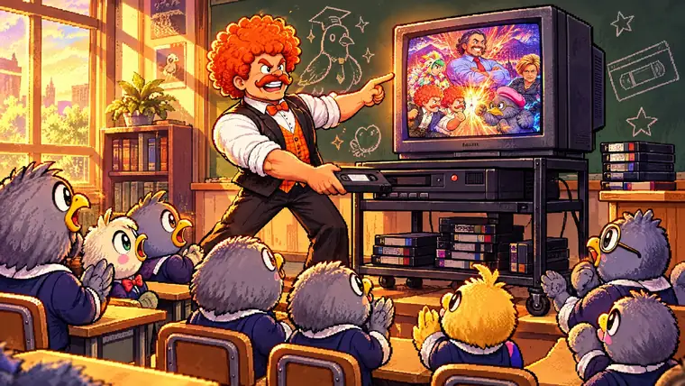 Final ilustrado del Profesor Rossa en la sala de clases